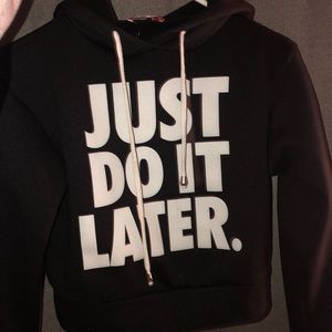 Just Do It Later Long Sleeve Crop Sweatshirt